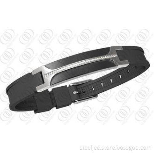 316L Stainless Steel Magnetic Bracelets With Black and Silv